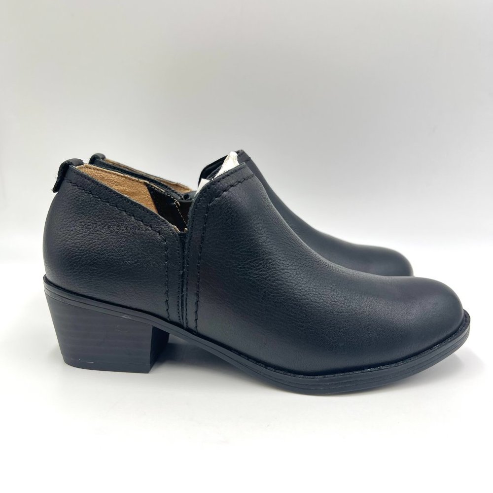 Naturalizer Womens 5.5 Zarie‎ Black Leather Low Cut Ankle Boots Booties Shooties
